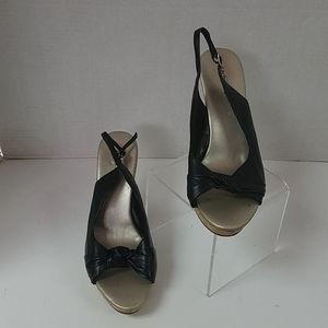 Leather open toe shoes